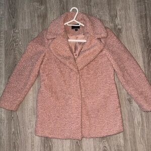 Pink Sherpa Dress Coat from Le Chateau